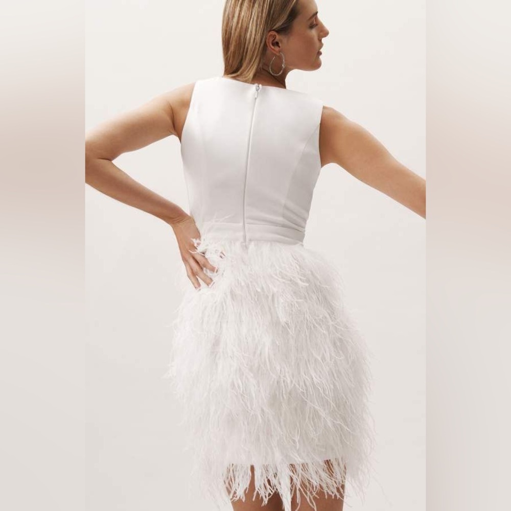 NWT WHITE FEATHER COCKTAIL DRESS